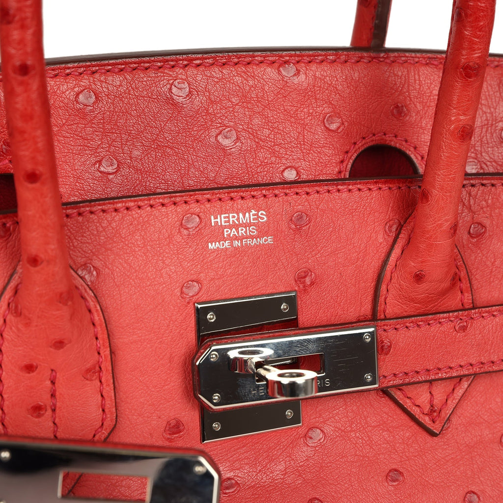 Hermes Birkin 30 Bougainvillea Ostrich Palladium Hardware