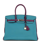 Hermes Special Order (HSS) Birkin 35 Bleu Izmir and Anemone Togo Brushed Palladium Hardware