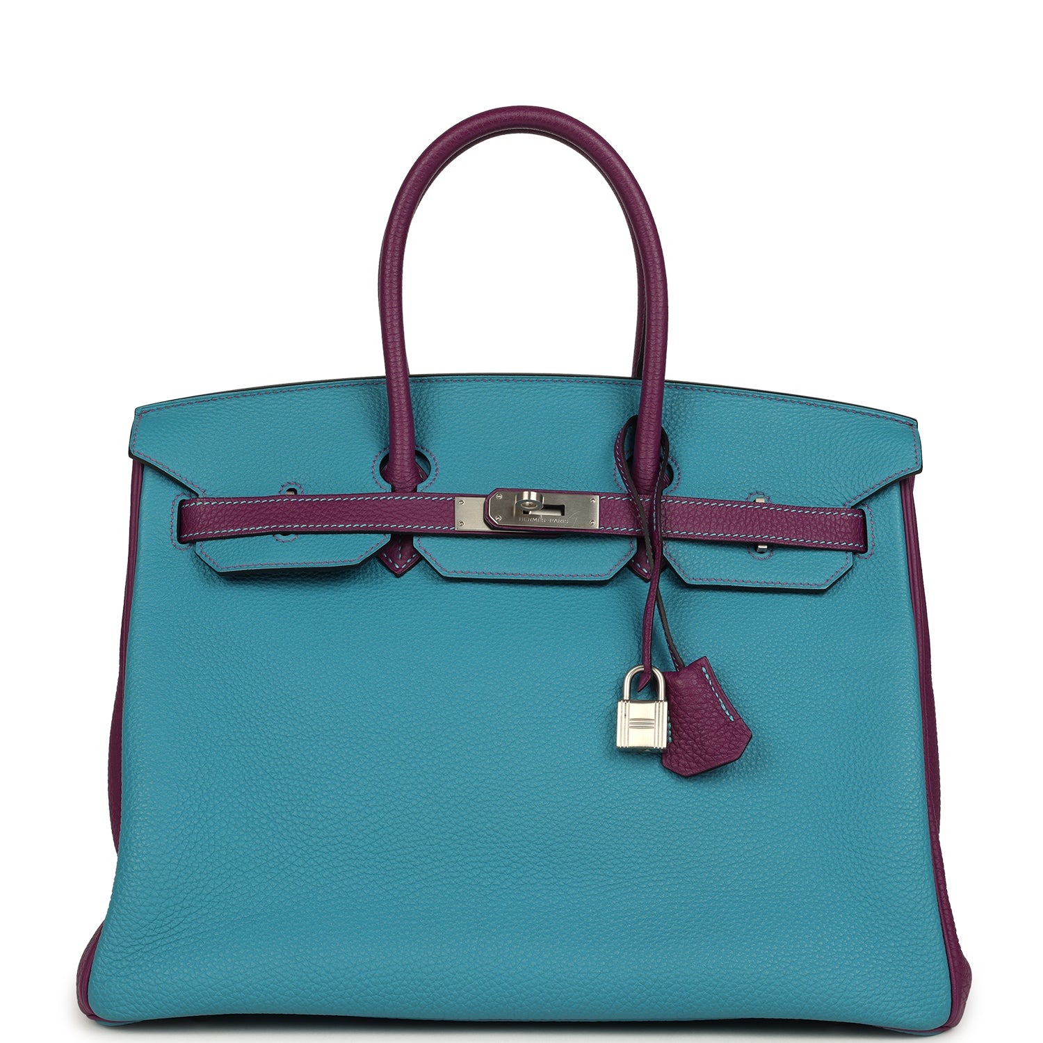 Hermes Special Order (HSS) Birkin 35 Bleu Izmir and Anemone Togo Brushed Palladium Hardware