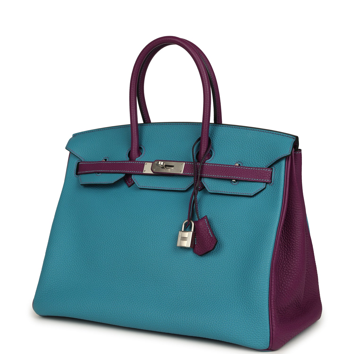 Hermes Special Order (HSS) Birkin 35 Bleu Izmir and Anemone Togo Brushed Palladium Hardware