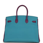 Hermes Special Order (HSS) Birkin 35 Bleu Izmir and Anemone Togo Brushed Palladium Hardware