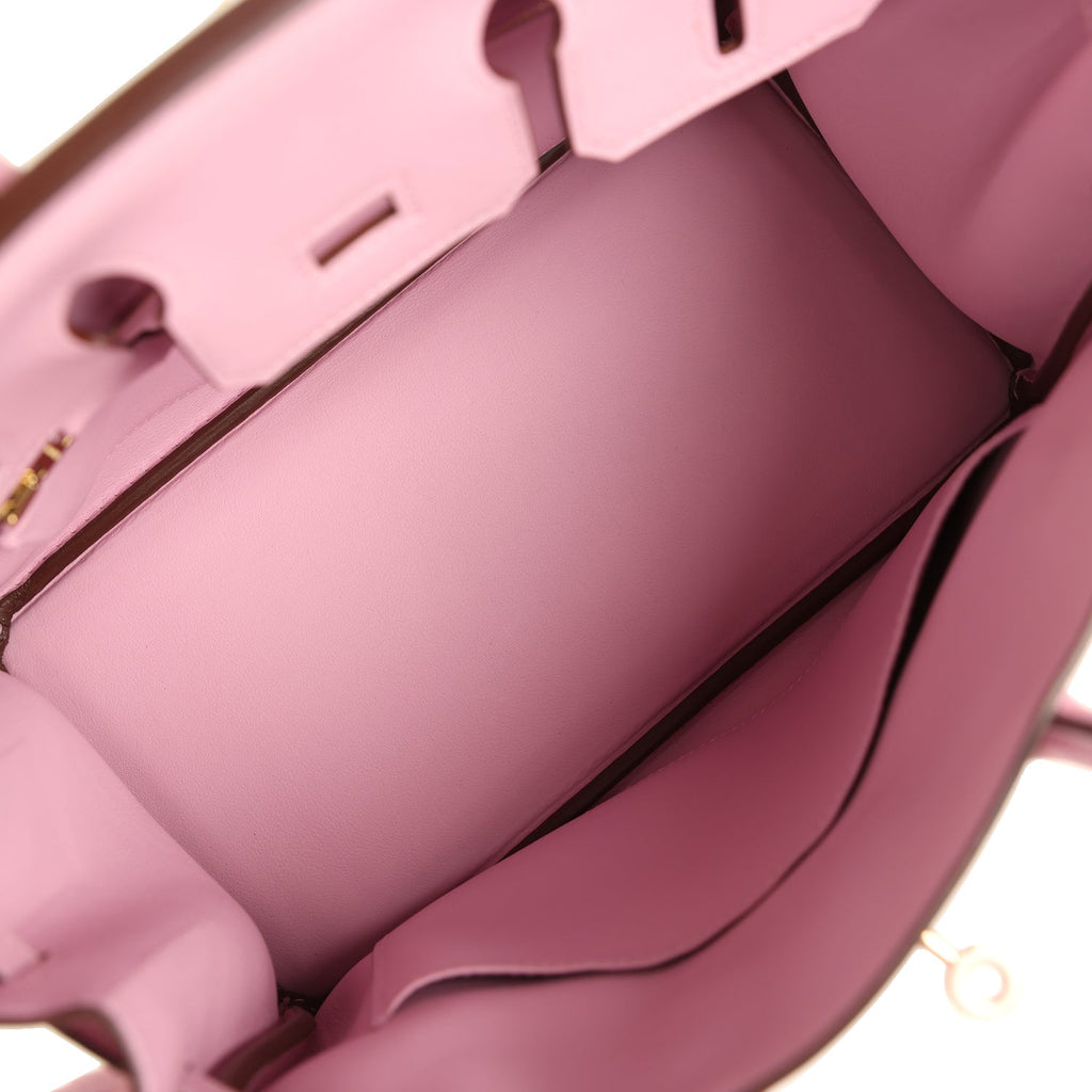 Hermes Birkin 25 Mauve Sylvestre Swift Rose Gold Hardware