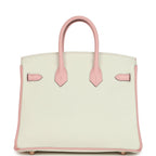 Hermes Special Order (HSS) Birkin 25 White and Rose Sakura Clemence Rose Gold Hardware