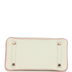 Hermes Special Order (HSS) Birkin 25 White and Rose Sakura Clemence Rose Gold Hardware