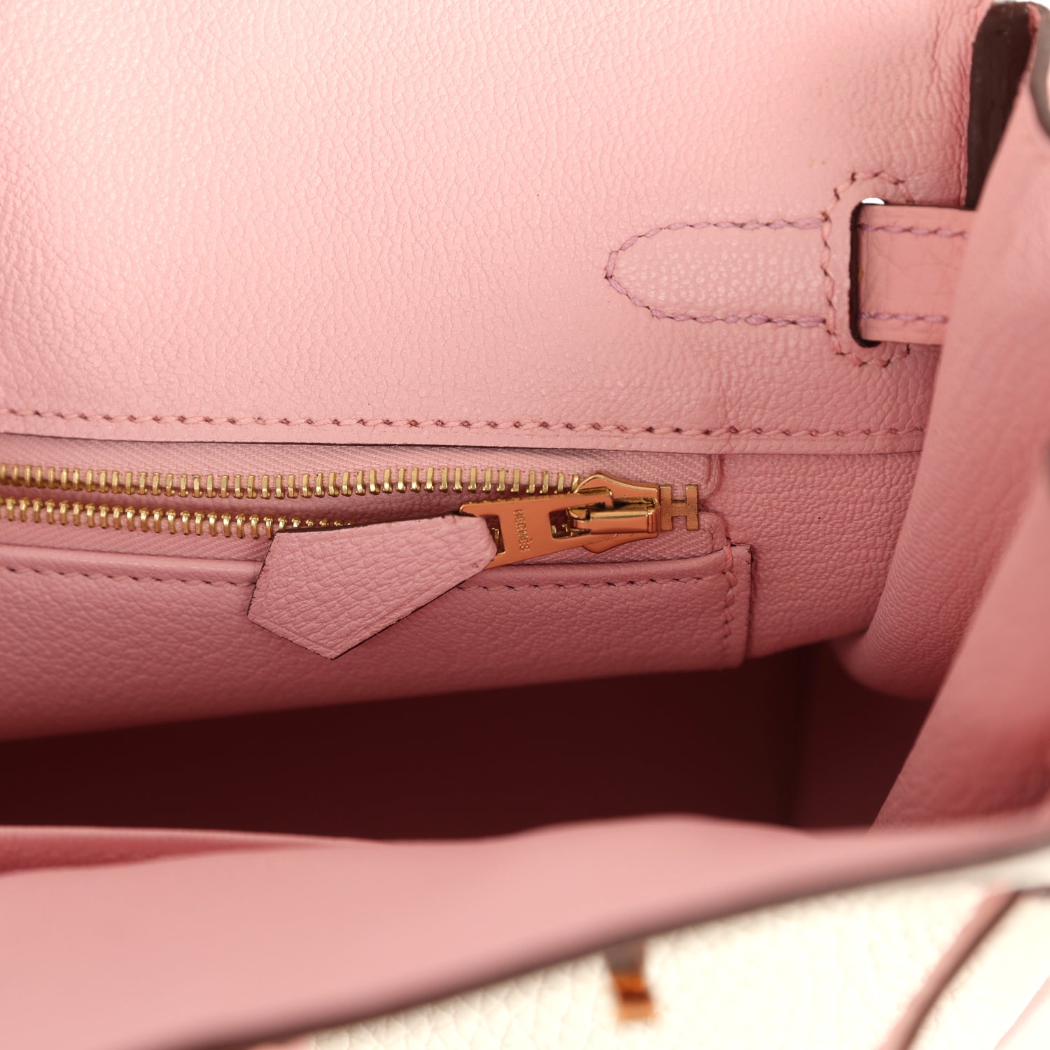 Hermes Special Order (HSS) Birkin 25 White and Rose Sakura Clemence Rose Gold Hardware