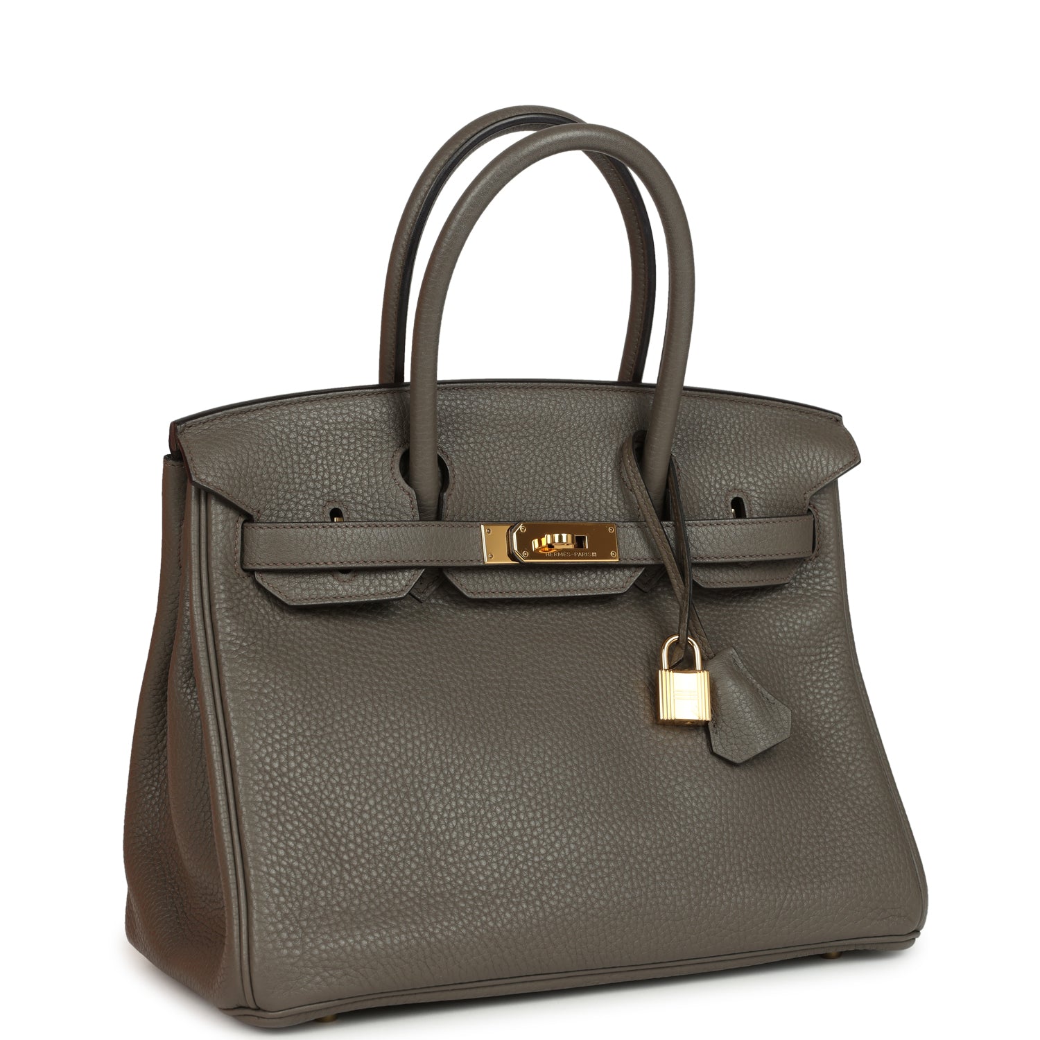Hermes Birkin 30 Etain Clemence Gold Hardware