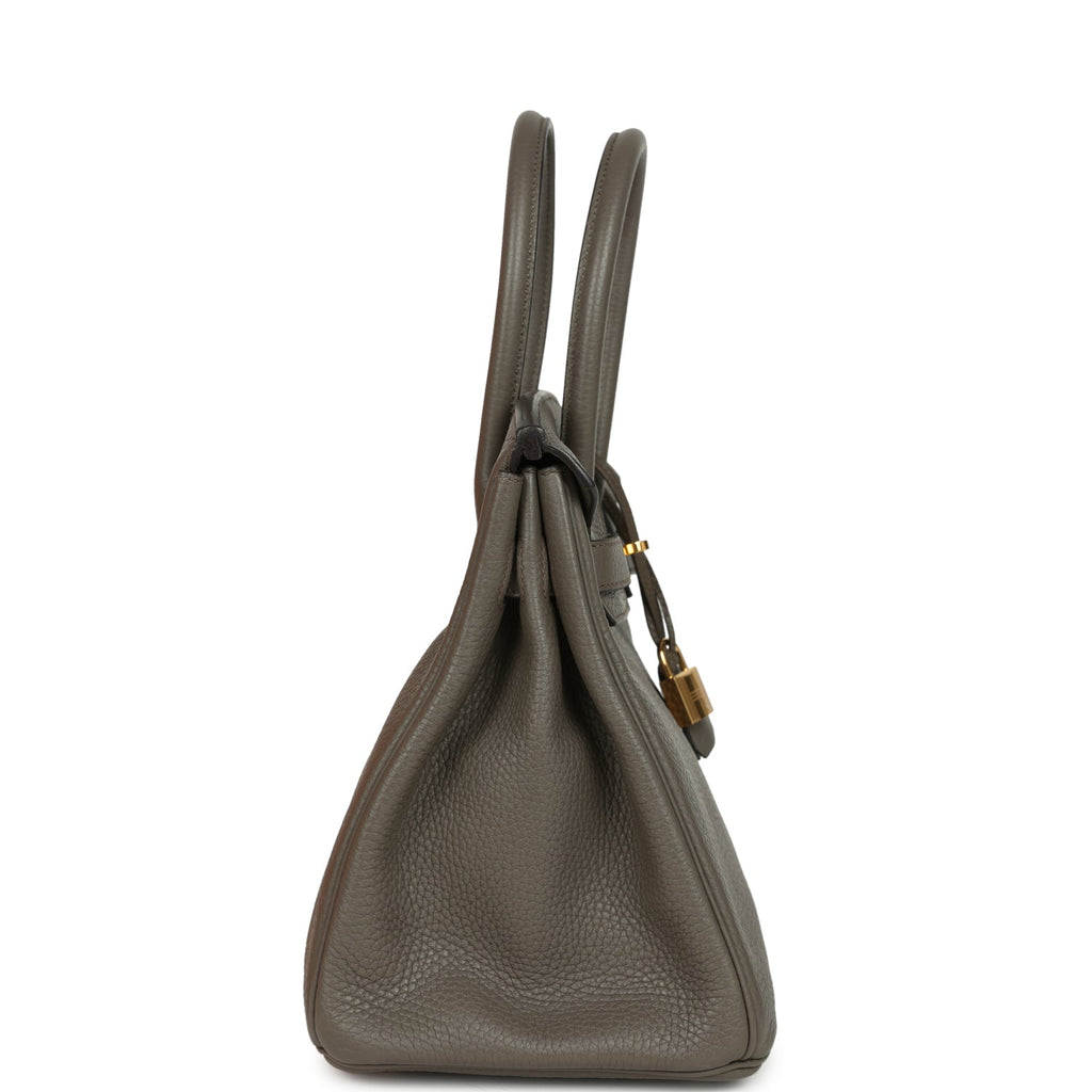 Hermes Birkin 30 Etain Clemence Gold Hardware