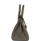 Hermes Birkin 30 Etain Clemence Gold Hardware