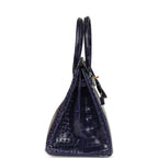 Hermes Birkin 30 Bleu Encre Shiny Porosus Crocodile Gold Hardware