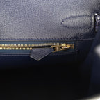 Hermes Birkin 30 Bleu Encre Shiny Porosus Crocodile Gold Hardware