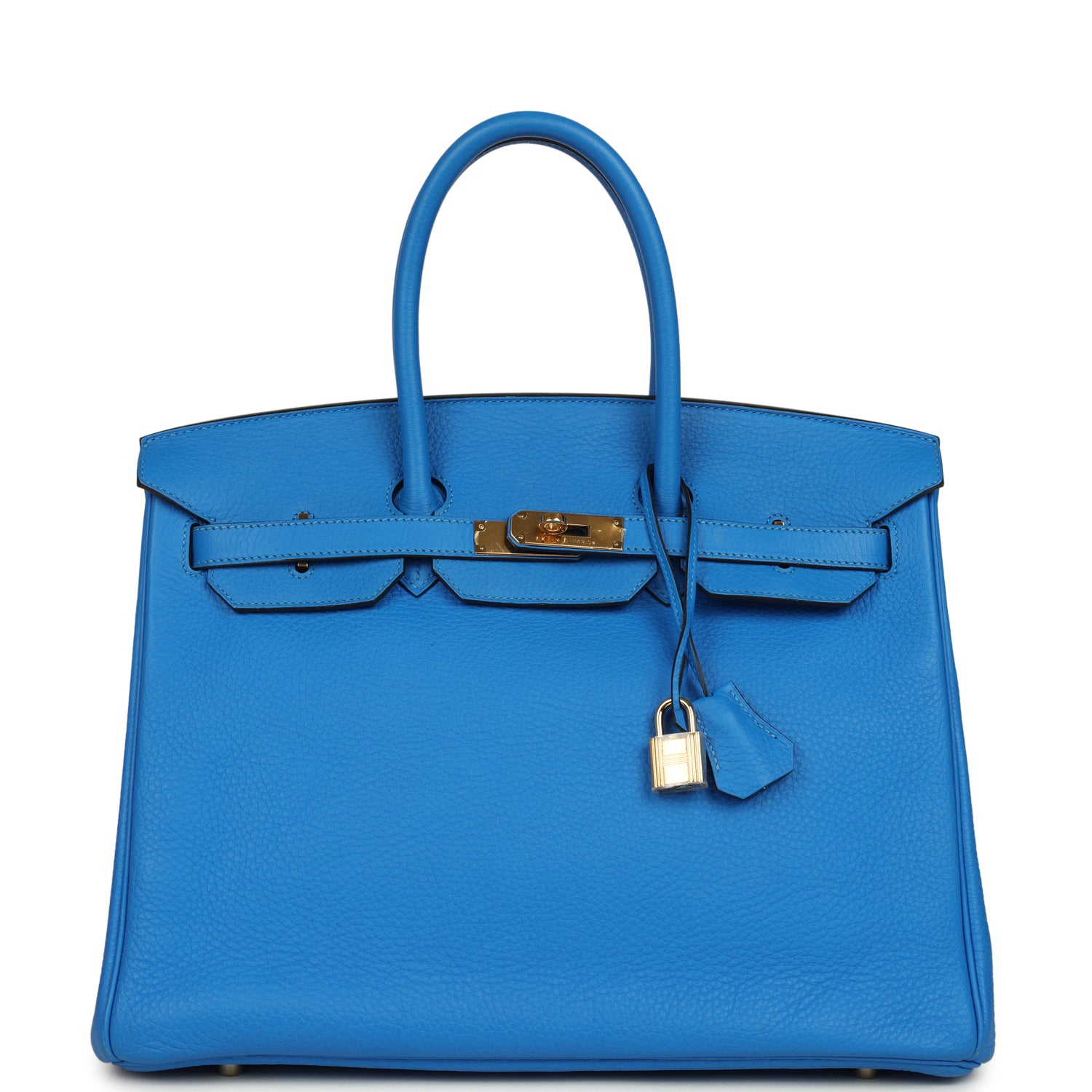 Hermes Birkin 35 Bleu Hydra Clemence Gold Hardware