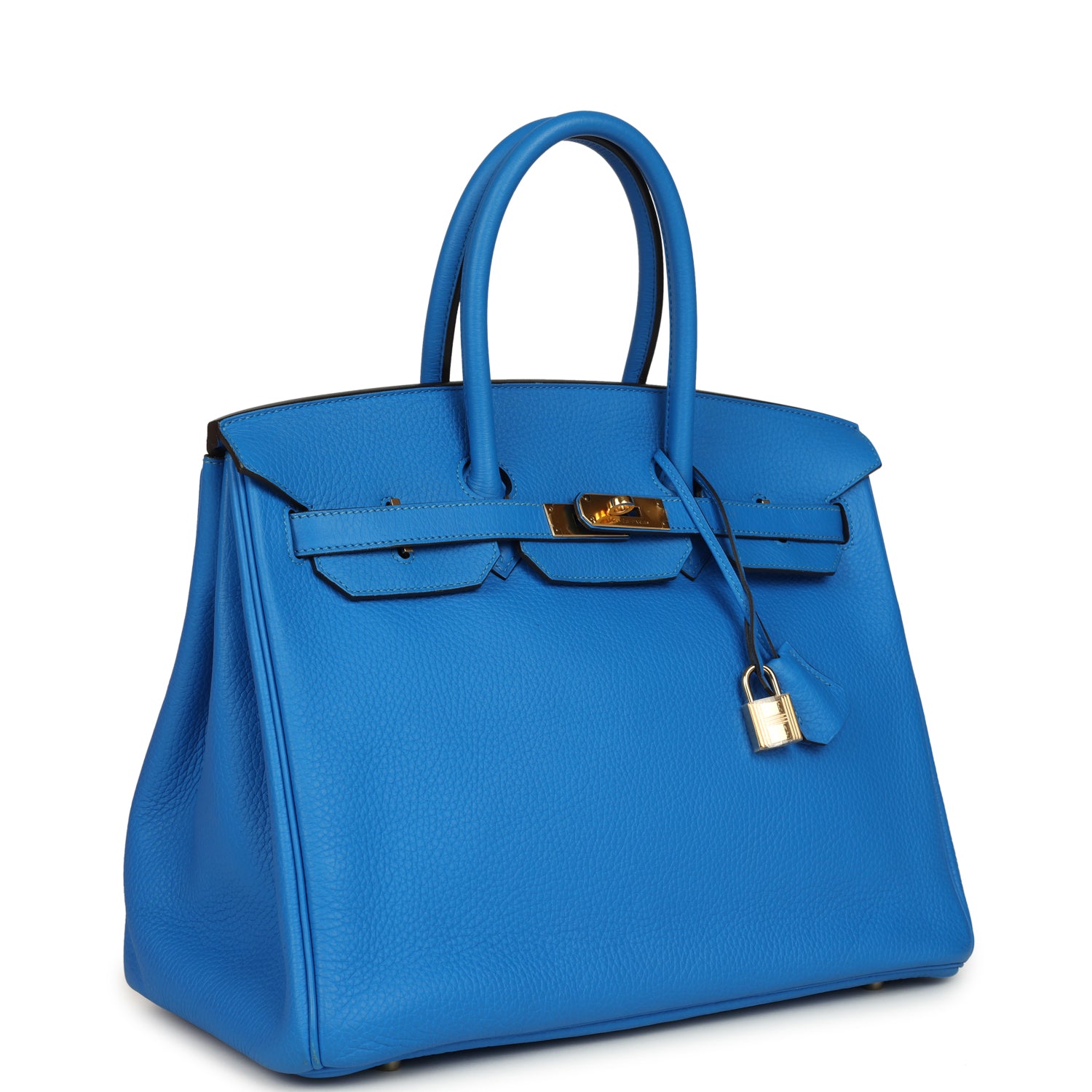 Hermes Birkin 35 Bleu Hydra Clemence Gold Hardware