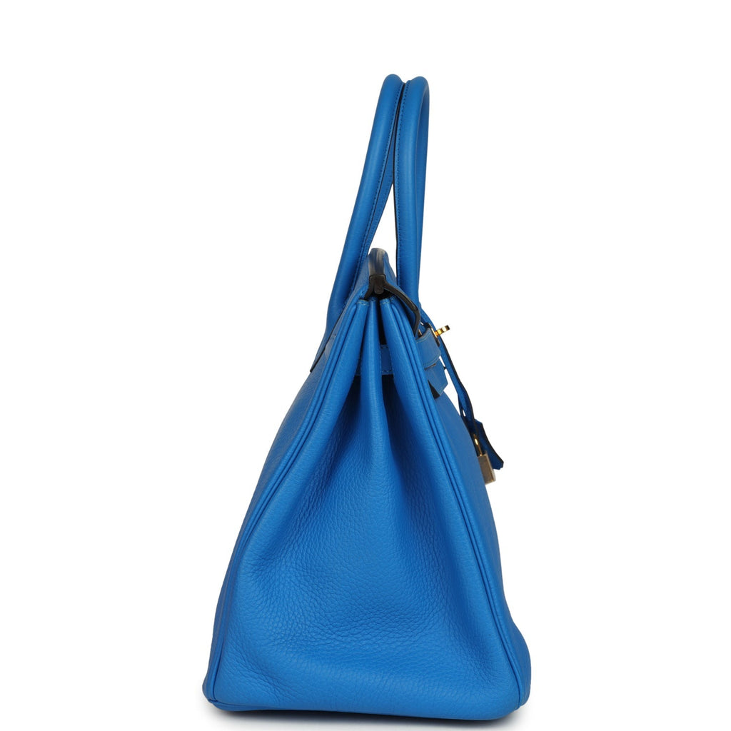 Hermes Birkin 35 Bleu Hydra Clemence Gold Hardware