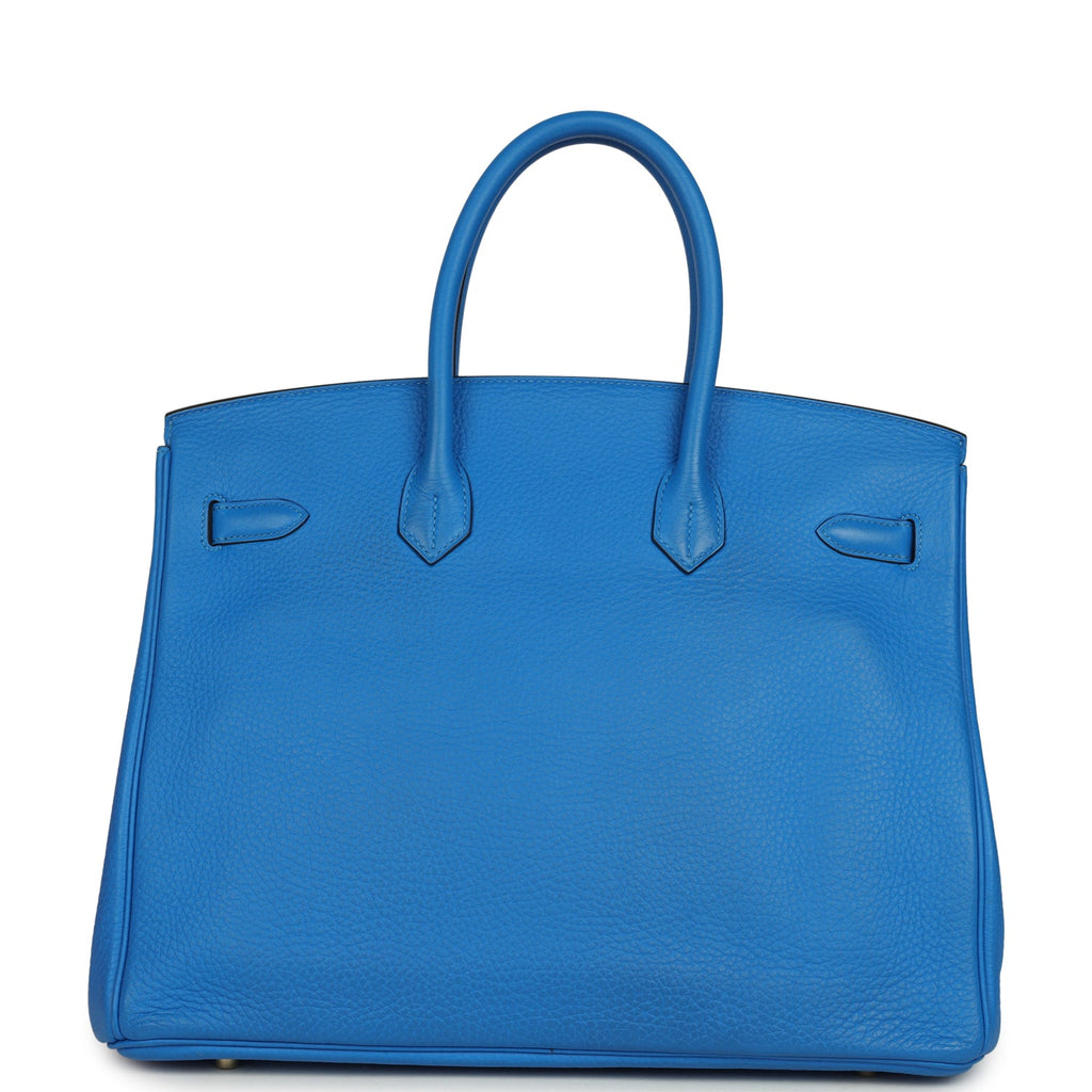 Hermes Birkin 35 Bleu Hydra Clemence Gold Hardware