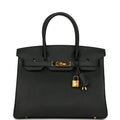 Hermes Birkin 30 Black Togo Gold Hardware