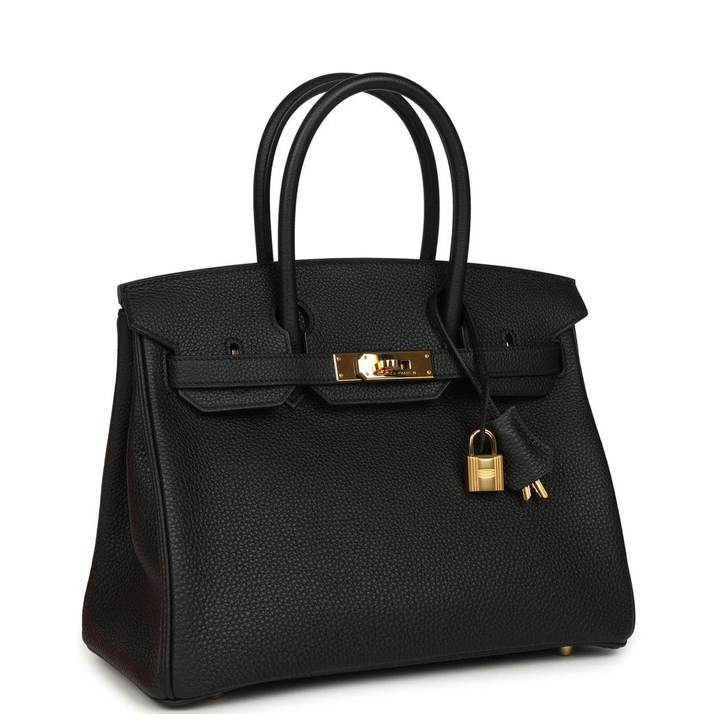 Hermes Birkin 30 Black Togo Gold Hardware