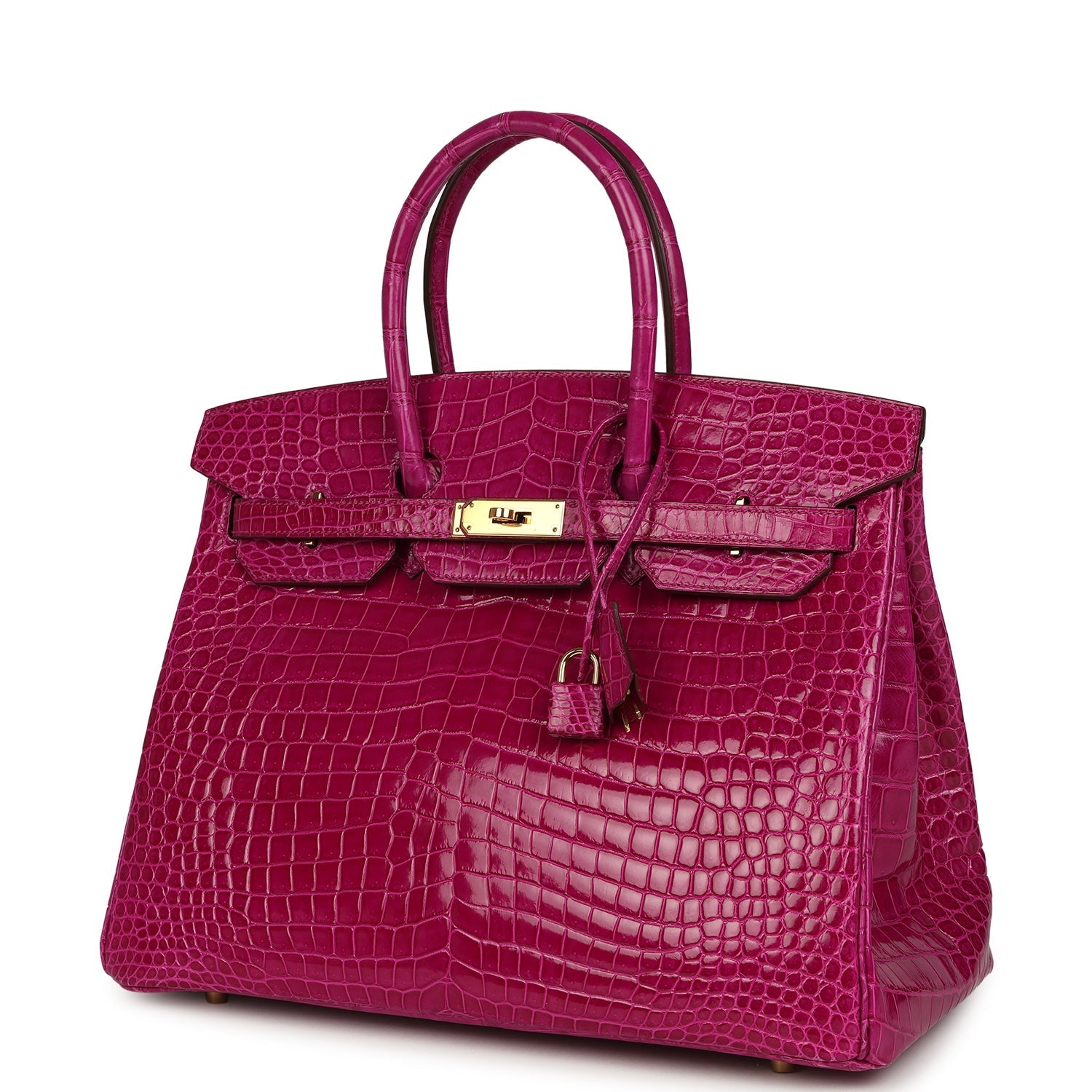 Hermes Birkin 35 Rose Scheherazade Shiny Porosus Crocodile Gold Hardware