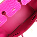 Hermes Birkin 35 Rose Scheherazade Shiny Porosus Crocodile Gold Hardware