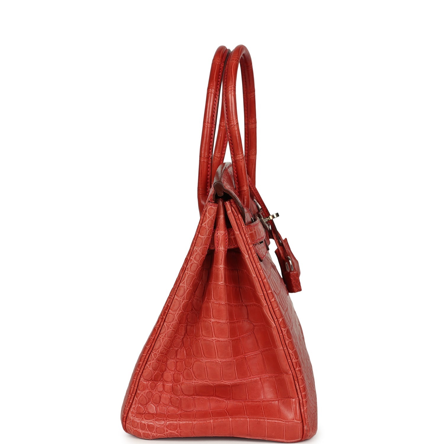 Hermes Birkin 30 Rouge Indien Matte Porosus Crocodile Palladium Hardware