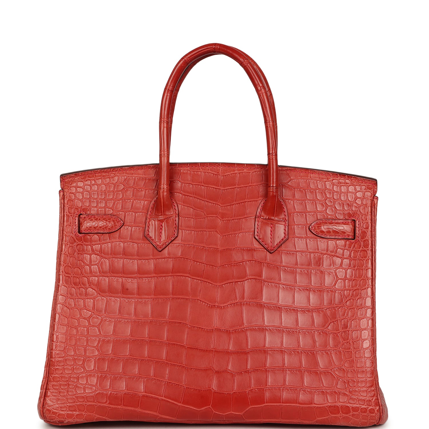 Hermes Birkin 30 Rouge Indien Matte Porosus Crocodile Palladium Hardware