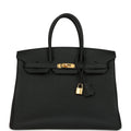 Hermes Birkin 35 Black Togo Gold Hardware