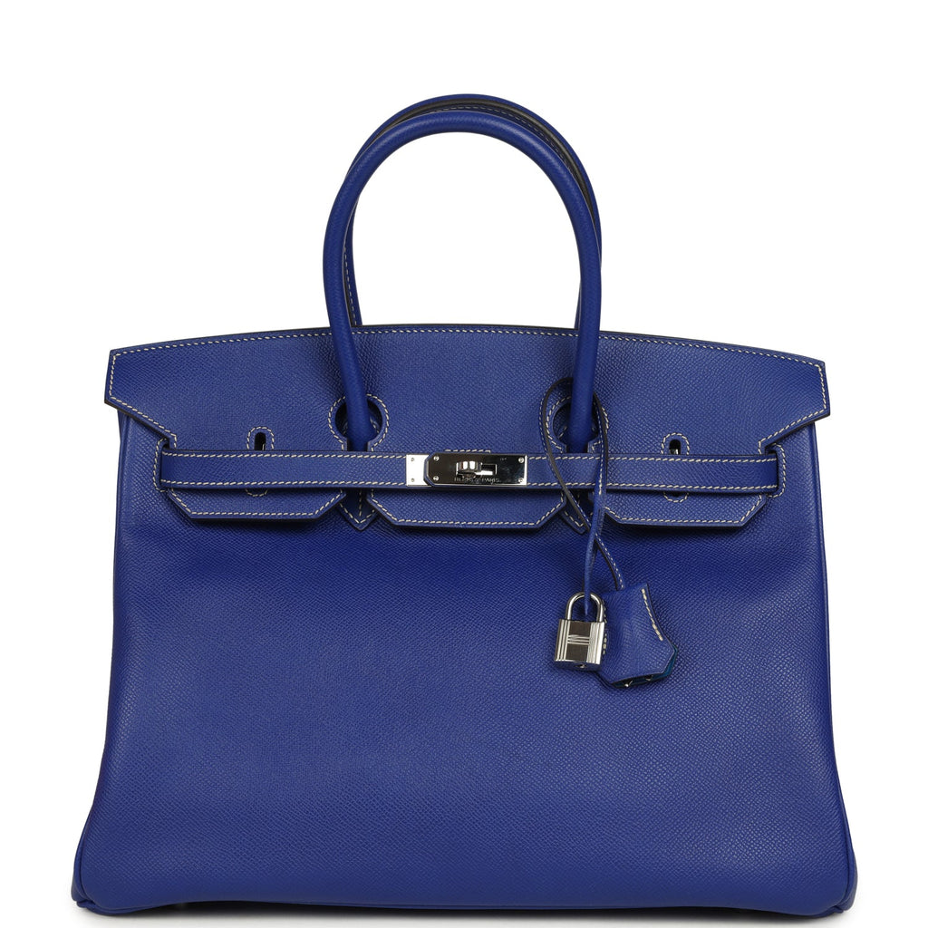 Hermes Candy Birkin 35 Bleu Electric Verso Epsom Palladium Hardware