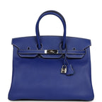 Hermes Candy Birkin 35 Bleu Electric Verso Epsom Palladium Hardware