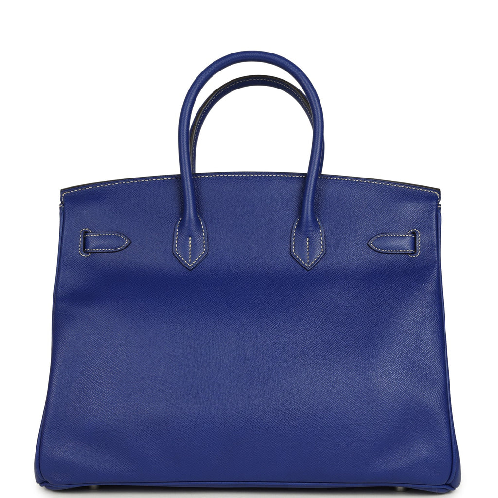 Hermes Candy Birkin 35 Bleu Electric Verso Epsom Palladium Hardware