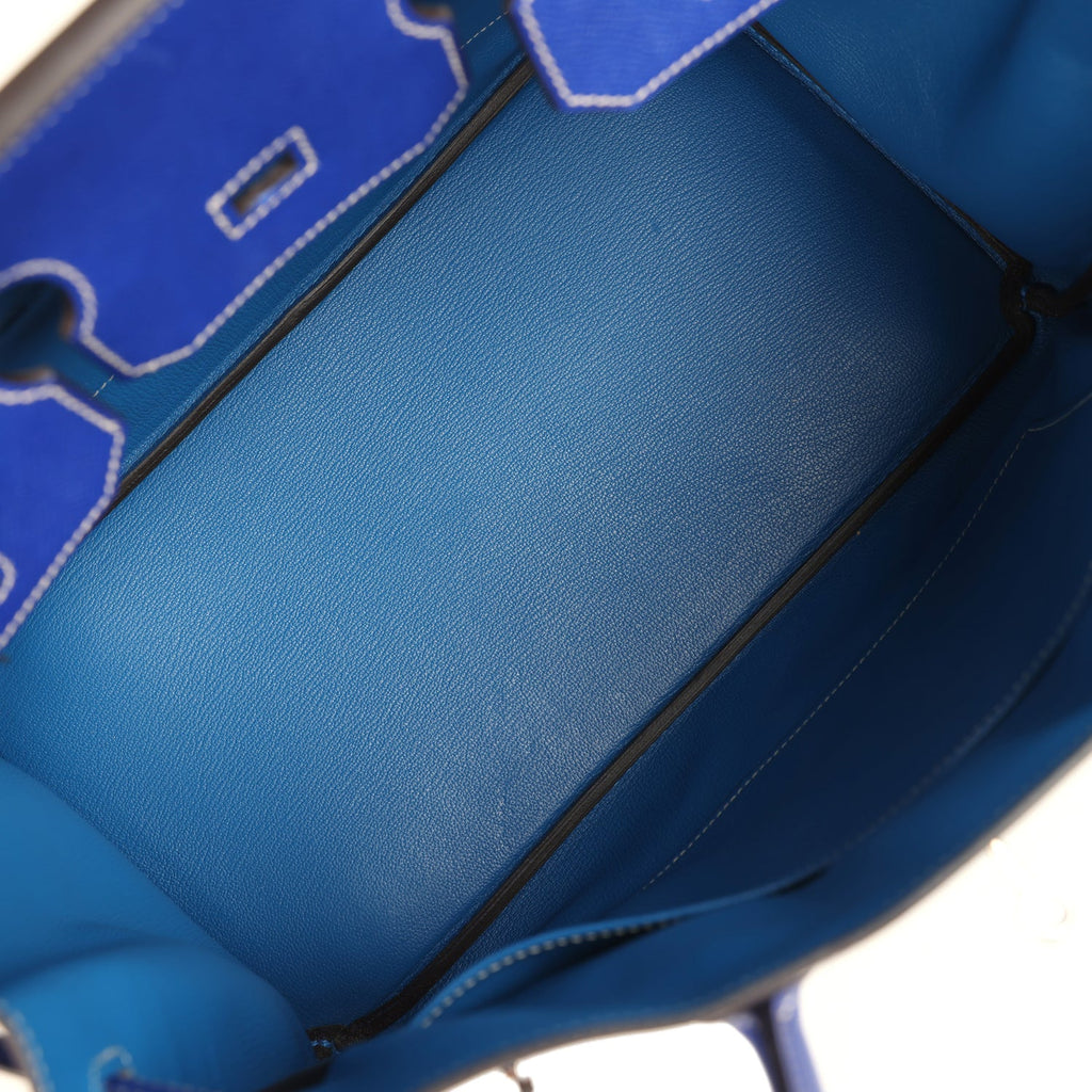 Hermes Candy Birkin 35 Bleu Electric Verso Epsom Palladium Hardware