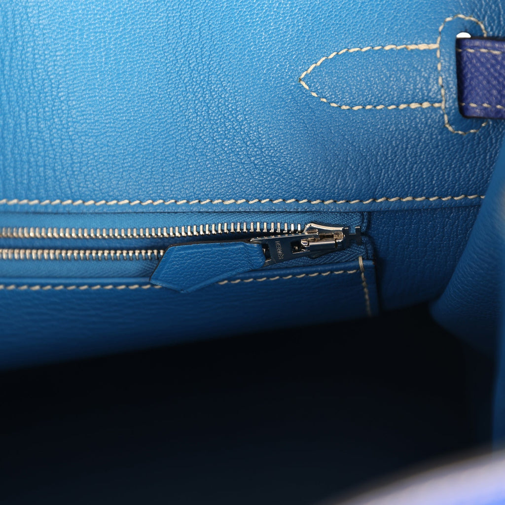 Hermes Candy Birkin 35 Bleu Electric Verso Epsom Palladium Hardware