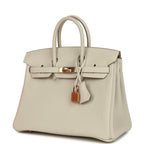 Hermes Special Order (HSS) Birkin 25 Craie Verso Togo Rose Gold Hardware
