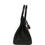 Hermes Birkin 30 Black Shiny Niloticus Crocodile and Togo Touch Rose Gold Hardware