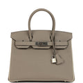 Hermes Special Order (HSS) Birkin 30 Gris Asphalt and Craie Togo Palladium Hardware