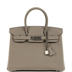 Hermes Special Order (HSS) Birkin 30 Gris Asphalt and Craie Togo Palladium Hardware