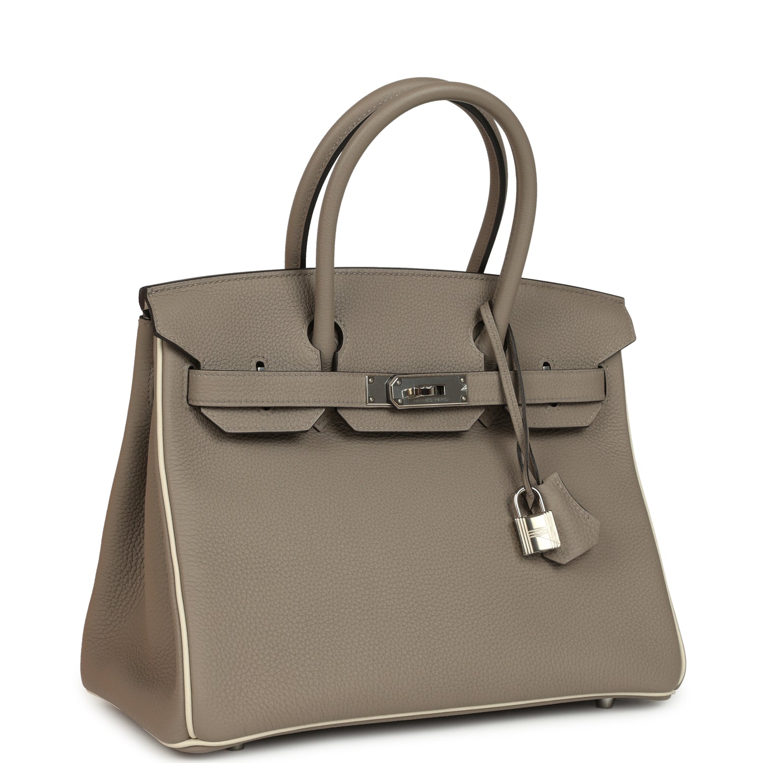 Hermes Special Order (HSS) Birkin 30 Gris Asphalt and Craie Togo Palladium Hardware
