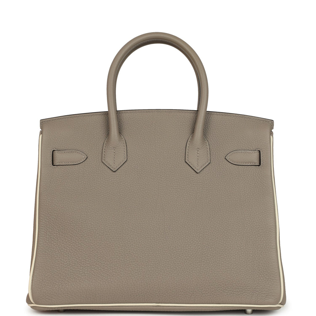 Hermes Special Order (HSS) Birkin 30 Gris Asphalt and Craie Togo Palladium Hardware