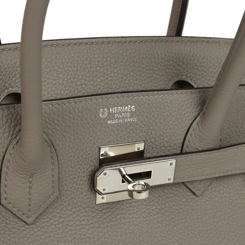 Hermes Special Order (HSS) Birkin 30 Gris Asphalt and Craie Togo Palladium Hardware