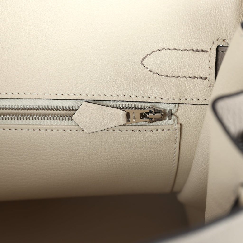Hermes Special Order (HSS) Birkin 30 Gris Asphalt and Craie Togo Palladium Hardware