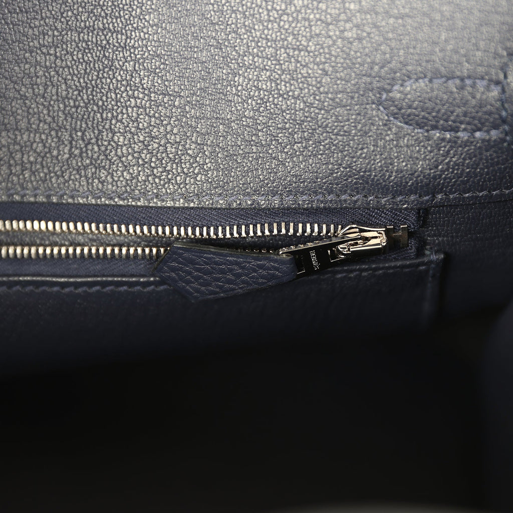 Hermes Birkin 25 Bleu Nuit Togo Palladium Hardware