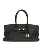 Vintage Hermes Shoulder Birkin 42 JPG Graphite Clemence Palladium Hardware