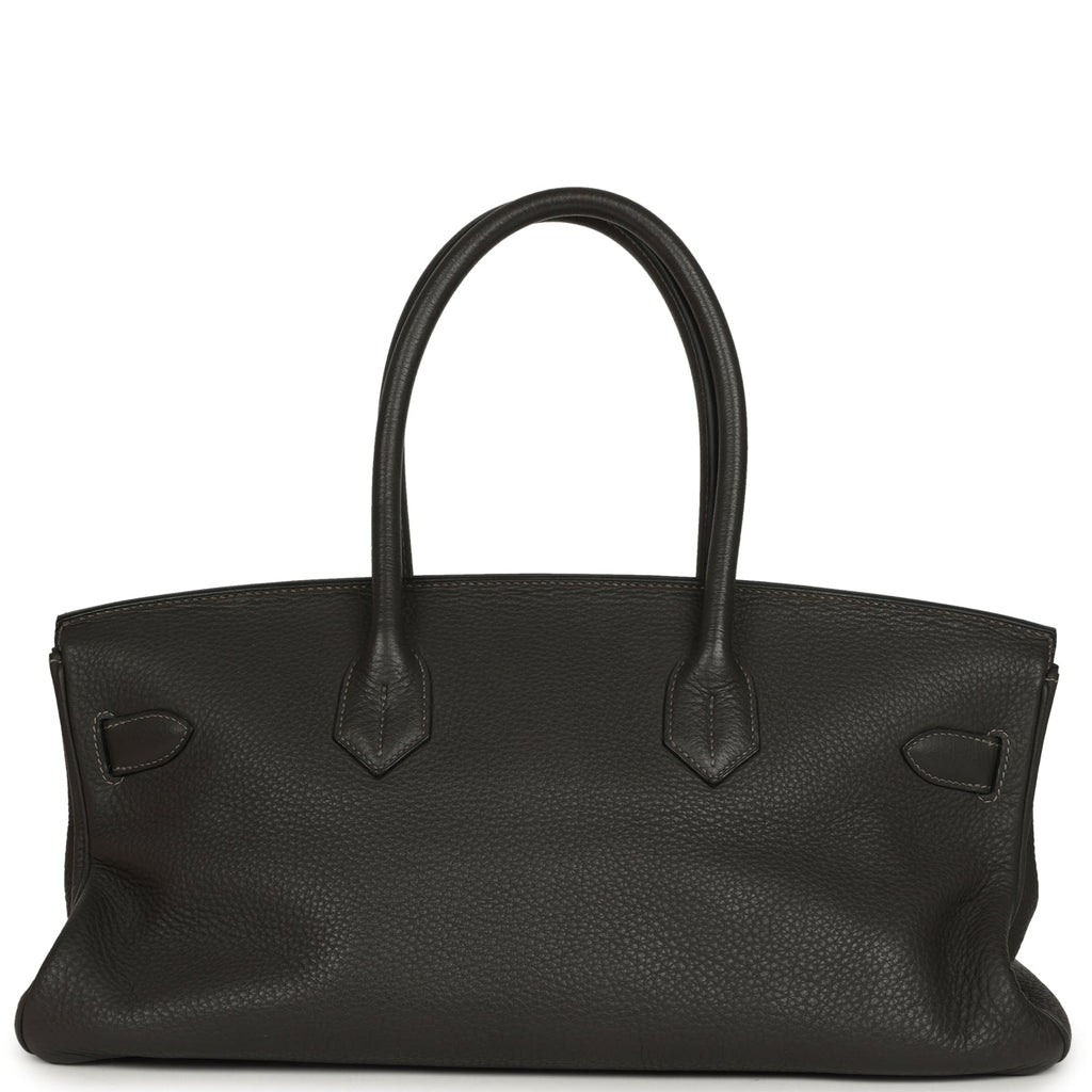 Vintage Hermes Shoulder Birkin 42 JPG Graphite Clemence Palladium Hardware