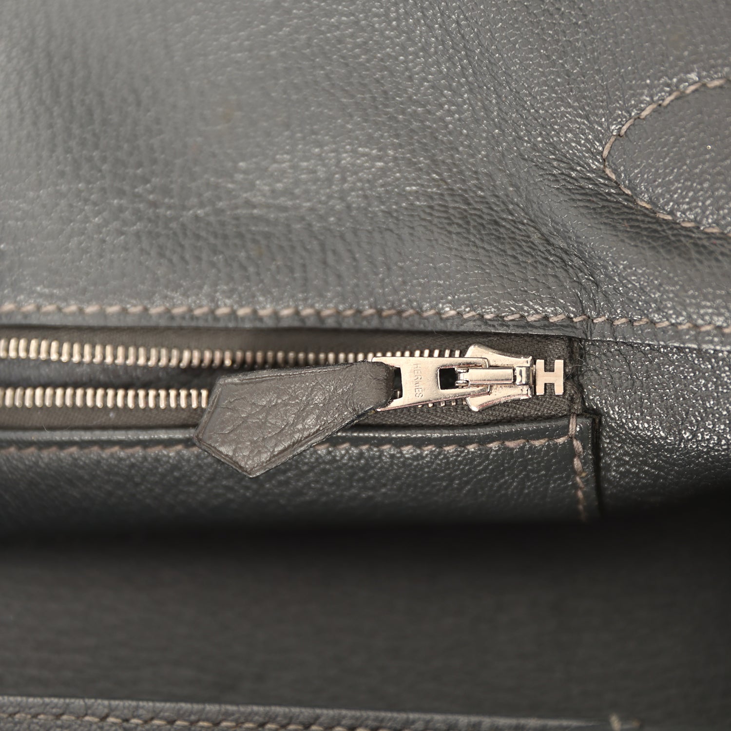 Vintage Hermes Shoulder Birkin 42 JPG Graphite Clemence Palladium Hardware