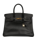 Vintage Hermes Birkin 35 Black Ardennes Gold Hardware