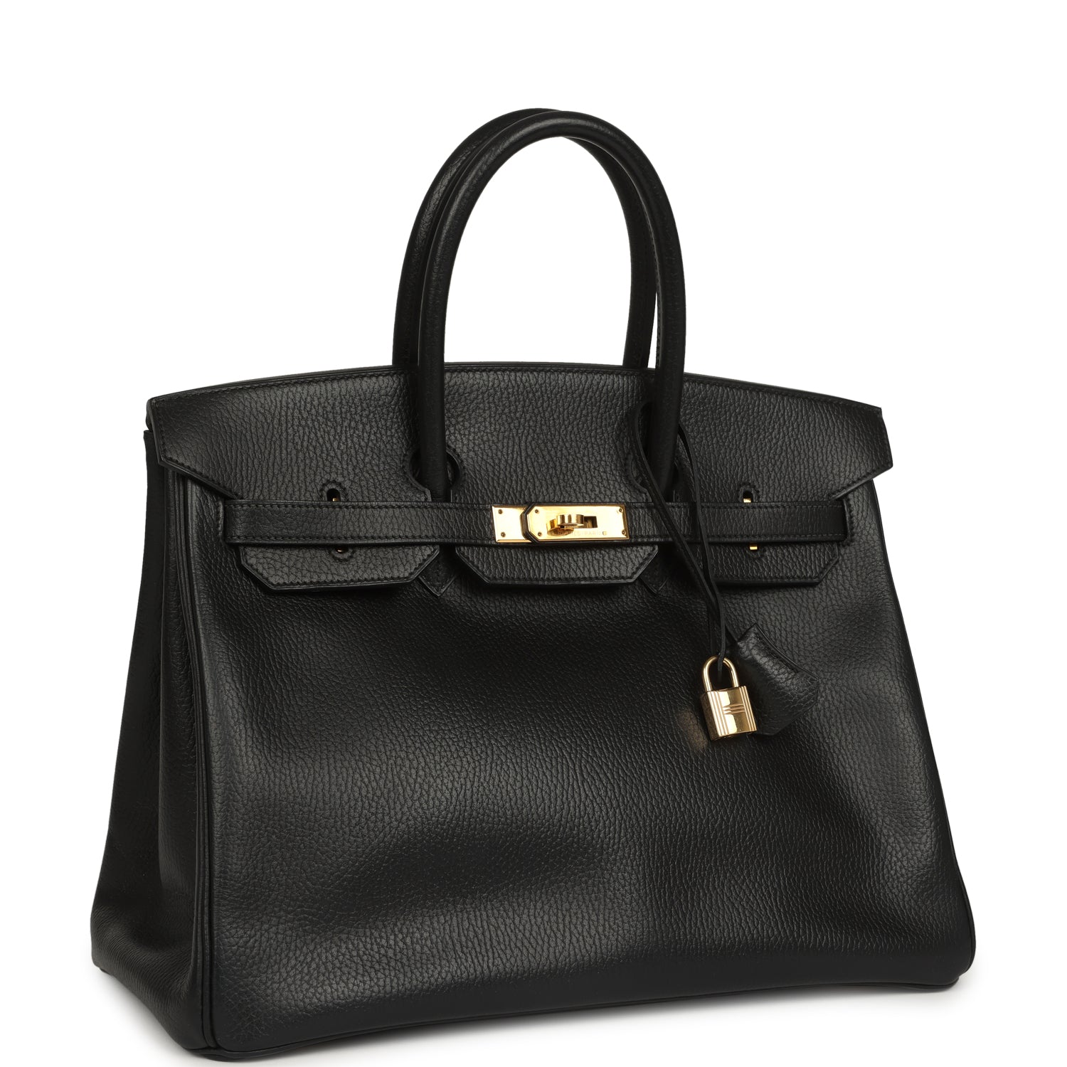 Vintage Hermes Birkin 35 Black Ardennes Gold Hardware