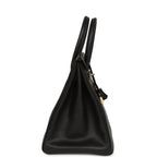 Vintage Hermes Birkin 35 Black Ardennes Gold Hardware