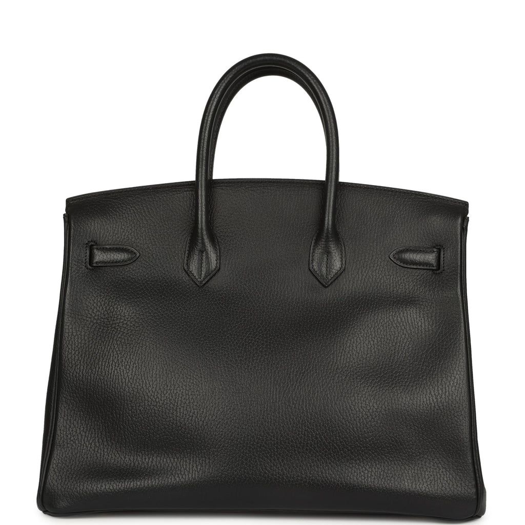 Vintage Hermes Birkin 35 Black Ardennes Gold Hardware