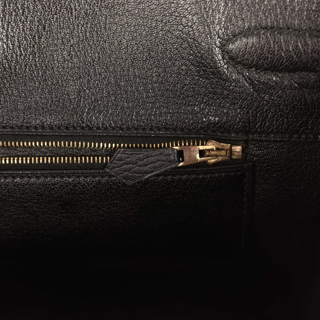 Vintage Hermes Birkin 35 Black Ardennes Gold Hardware