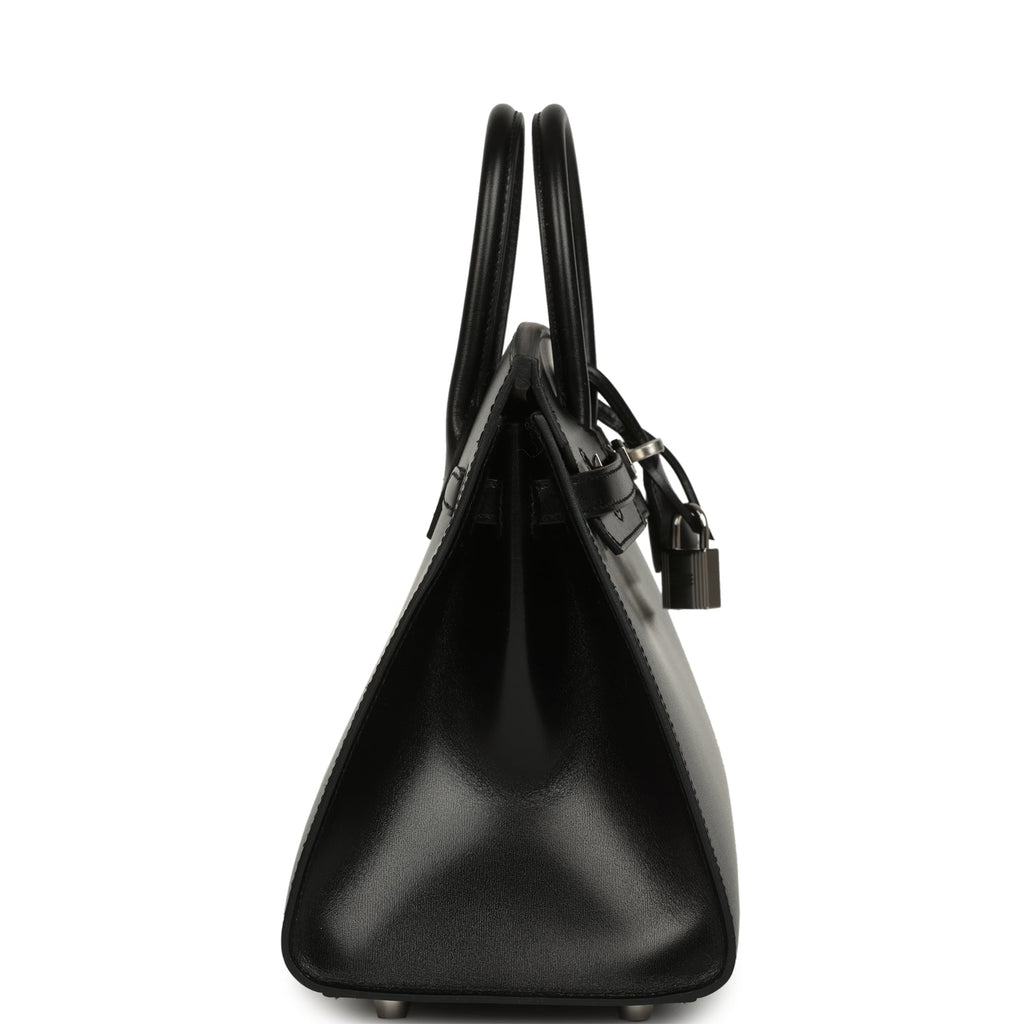 Hermes Birkin Sellier 25 Black Box Palladium Hardware