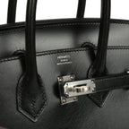 Hermes Birkin Sellier 25 Black Box Palladium Hardware