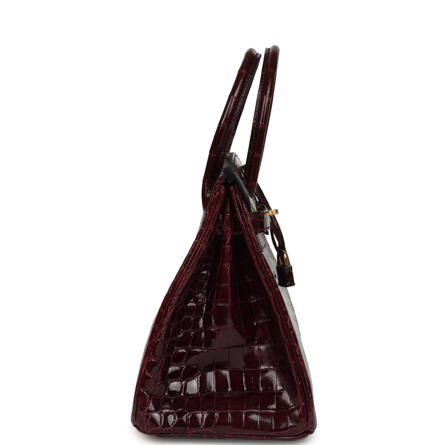 Hermes Birkin 30 Bordeaux Shiny Niloticus Crocodile Gold Hardware